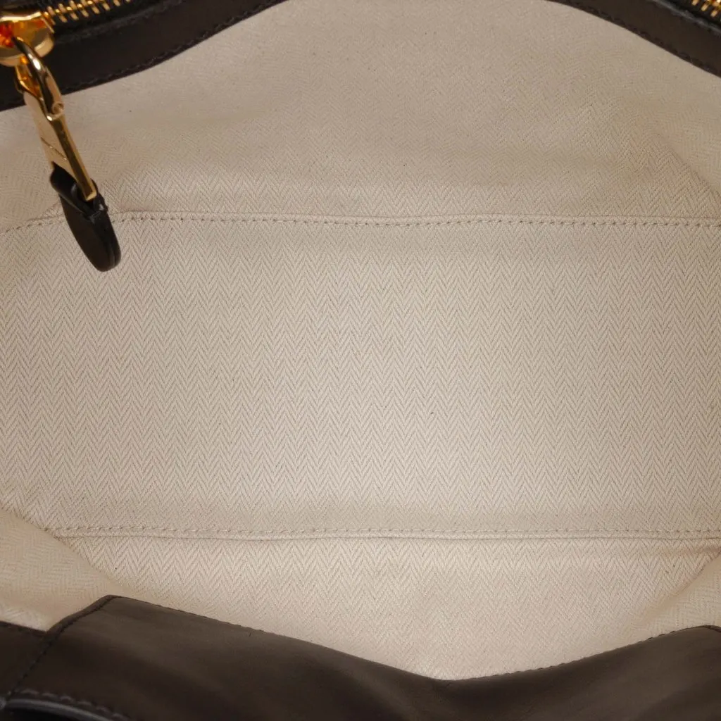 Miu Miu Softy Calfskin Embossed Logo Shoulder Bag Black Leather Very good - Model View