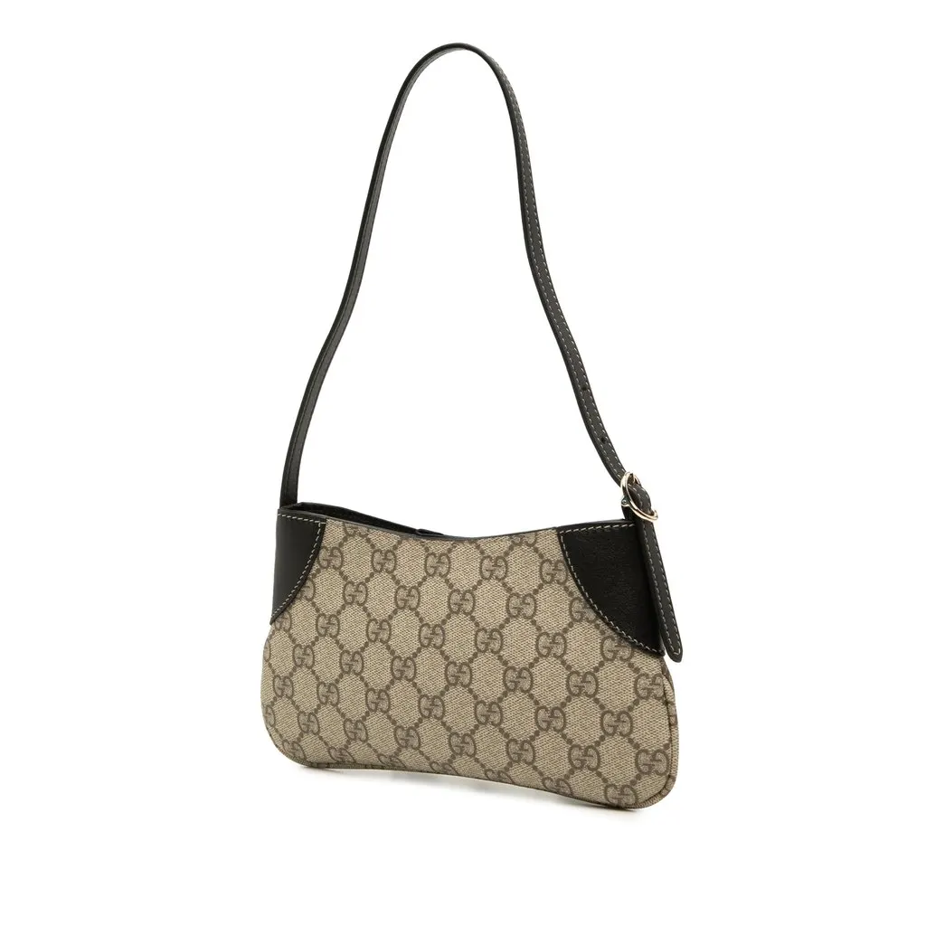 Gucci Small GG Supreme Emblem Shoulder Bag Beige Very good - Back View