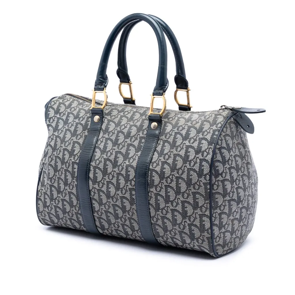 Dior Diorissimo Trotter Canvas Boston Bag Blue Very good - Back View