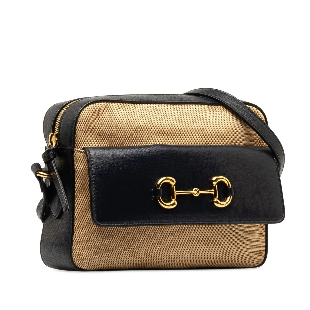Gucci Horsebit 1955 Flap Pocket Camera Bag Beige Good - Back View