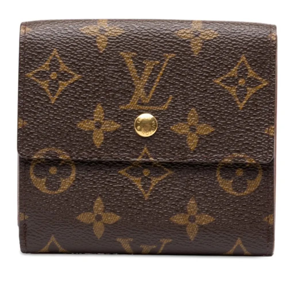 Louis Vuitton Monogram Portefeuille Elise Wallet Brown Canvas Very good - Front View