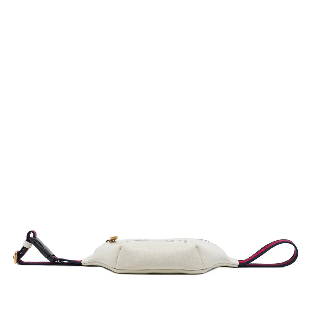 Gucci Small Grained Calfskin Web Logo Belt Bag White Leather Very good - Inside View