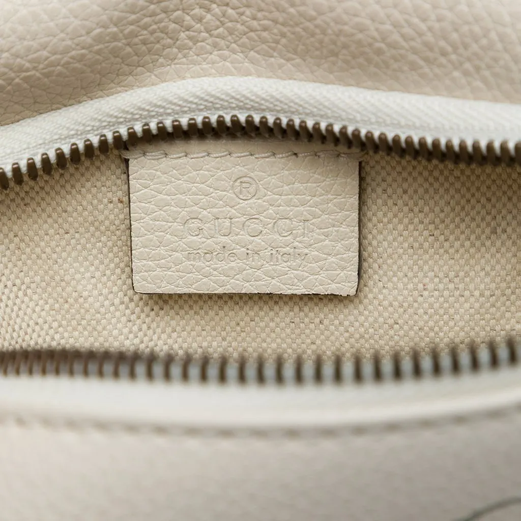 Gucci Small Grained Calfskin Web Logo Belt Bag White Leather Very good - Box View