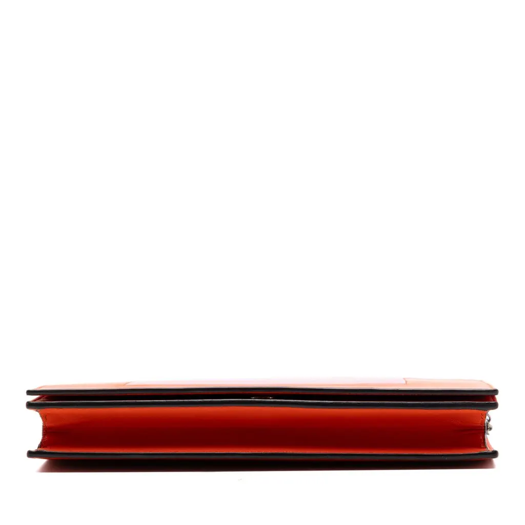 Celine Leather Frame Wallet on Chain Orange Leather Very good - Inside View