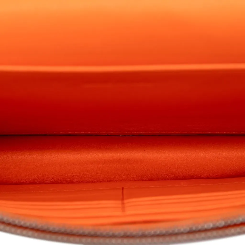 Celine Leather Frame Wallet on Chain Orange Leather Very good - Model View