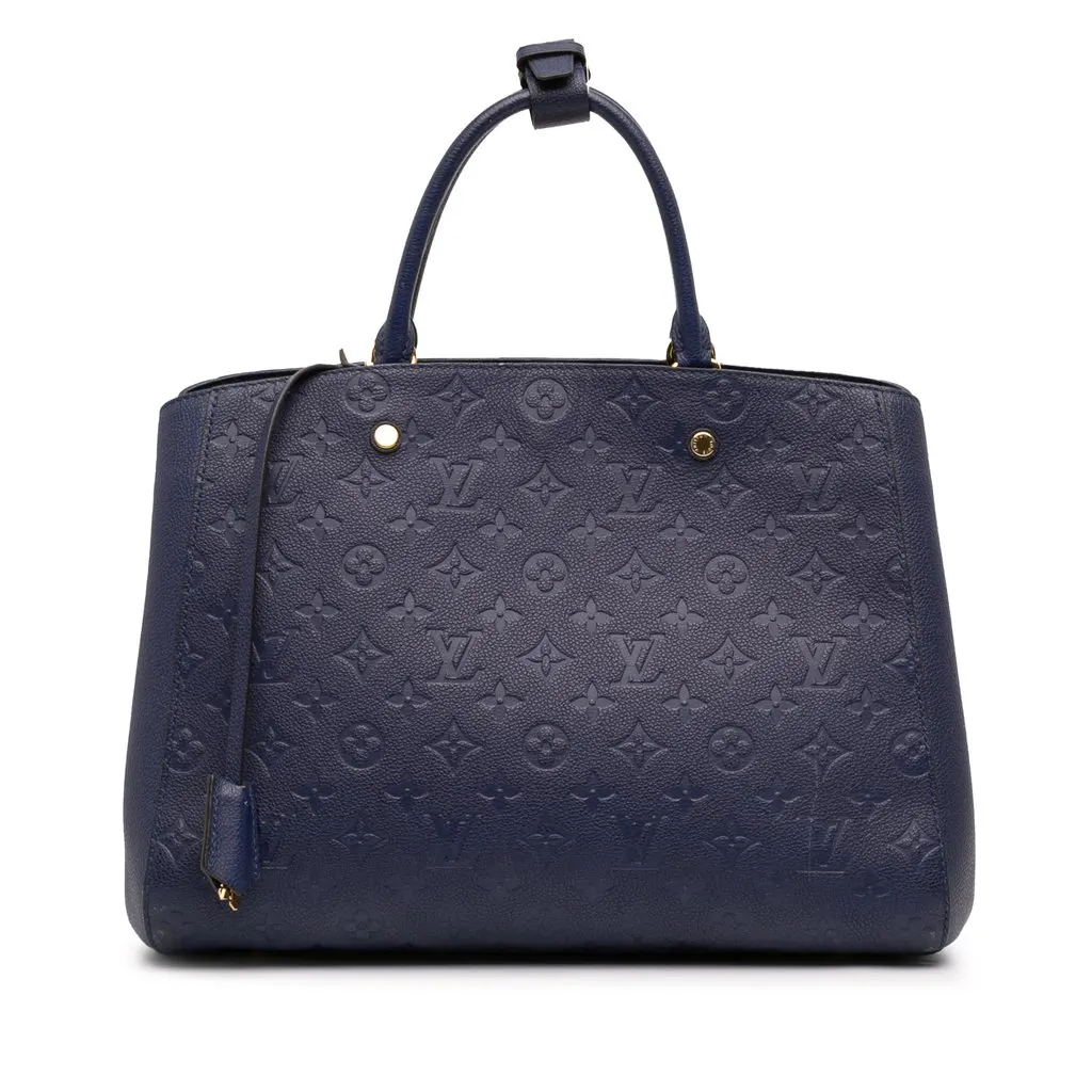 Louis Vuitton Monogram Empreinte Montaigne GM Blue Leather Very good - Front View