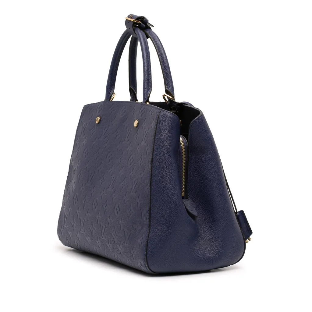 Louis Vuitton Monogram Empreinte Montaigne GM Blue Leather Very good - Back View