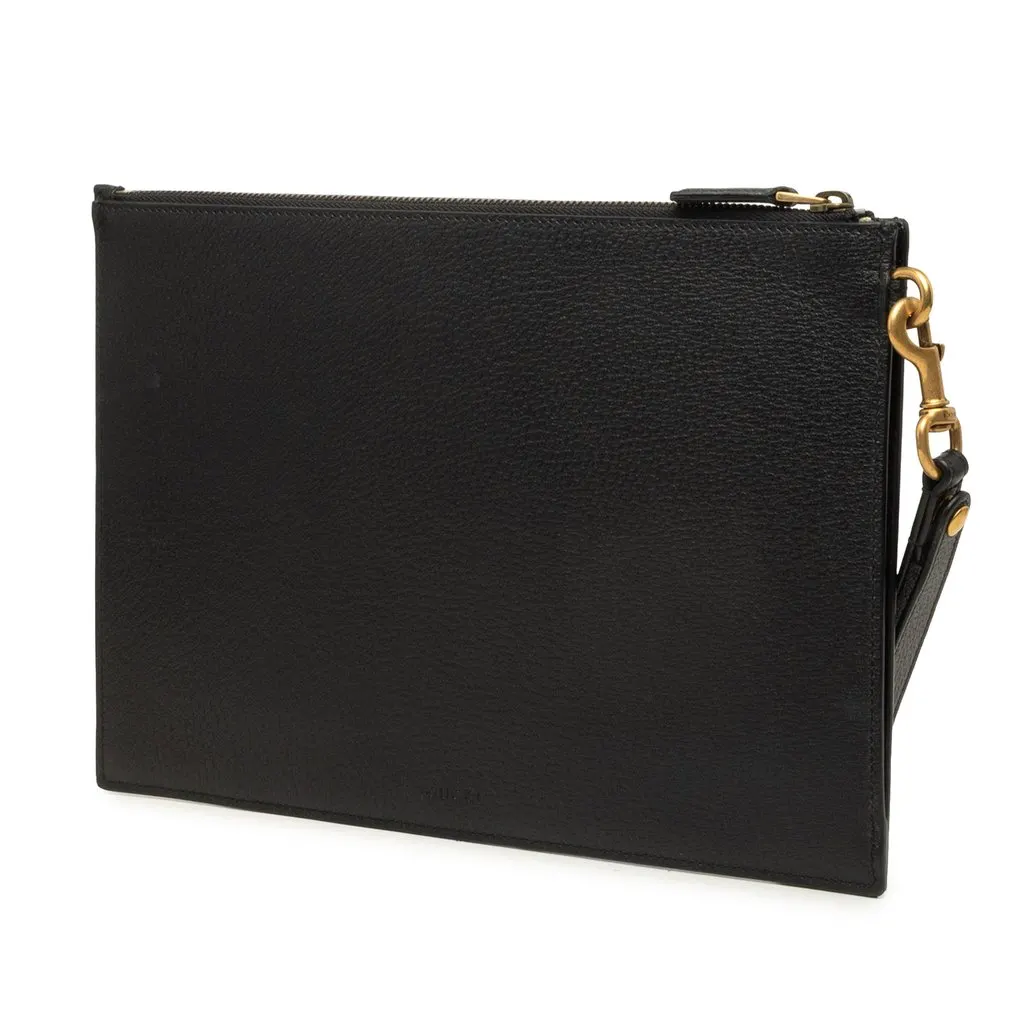 Gucci GG Marmont Calfskin Clutch Black Leather Very good - Back View