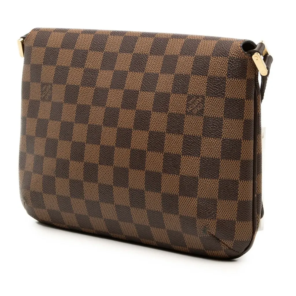 Louis Vuitton Damier Ebene Musette Tango Short Strap Brown Good - Back View