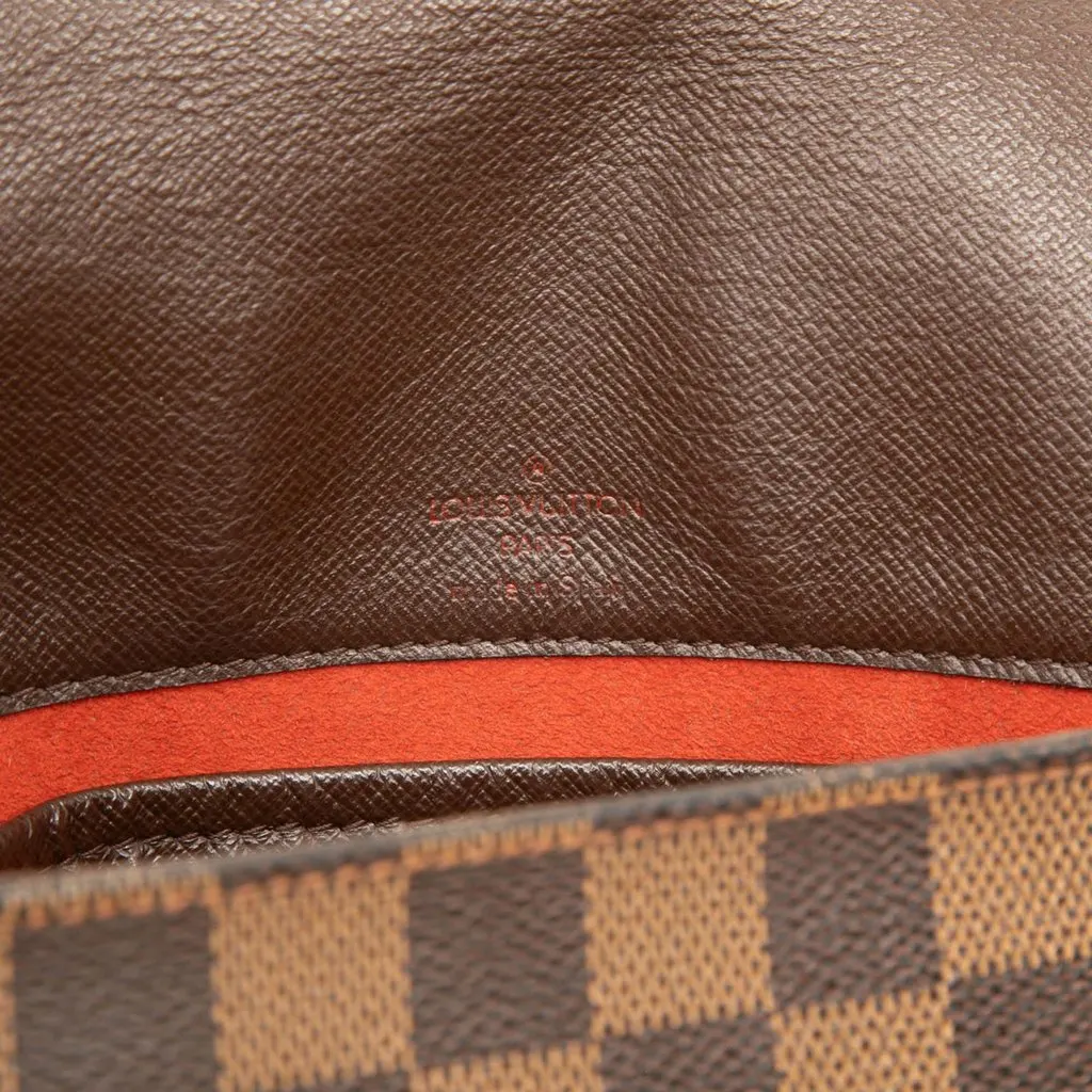 Louis Vuitton Damier Ebene Musette Tango Short Strap Brown Good - Box View