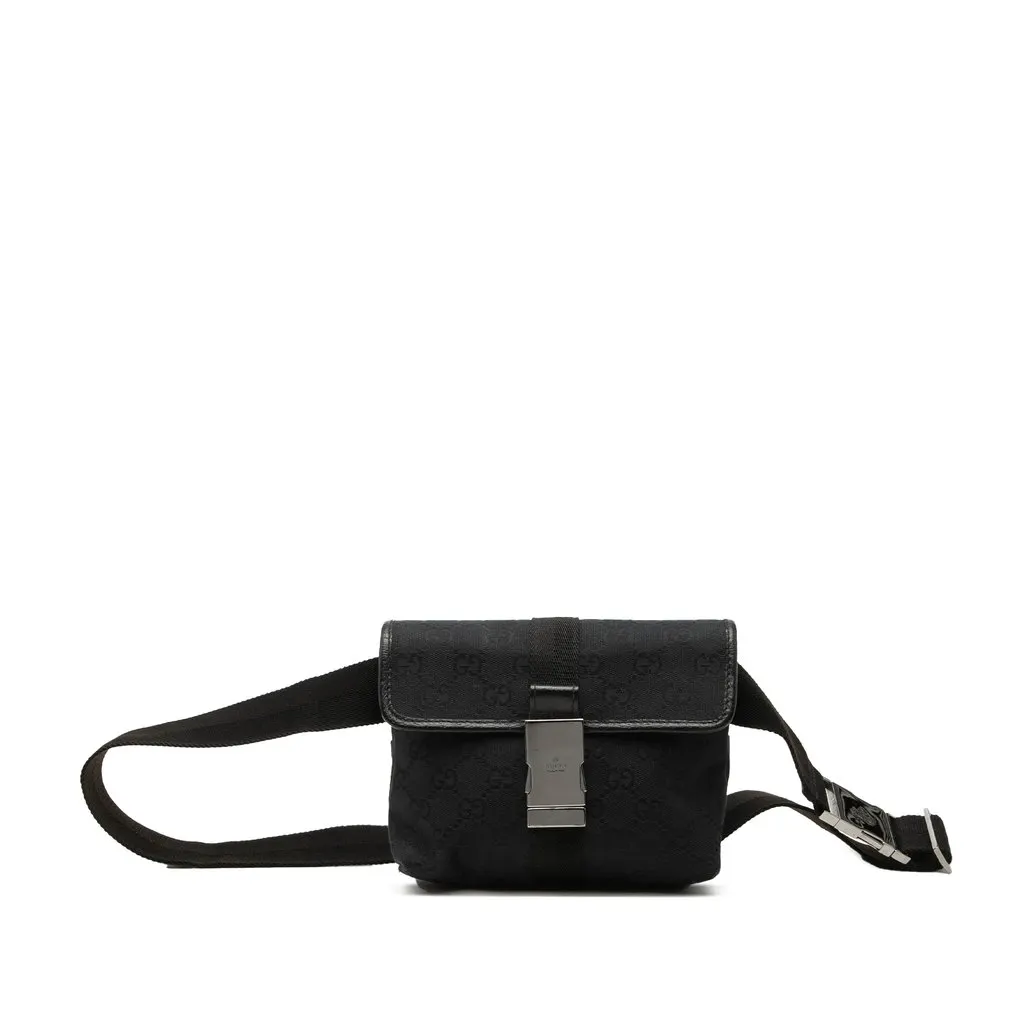 Gucci GG Canvas Belt Bag Black Very good - Front View