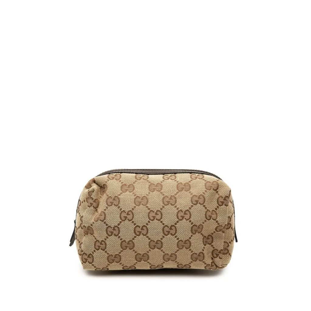 Gucci GG Canvas Pouch Beige Good - Front View