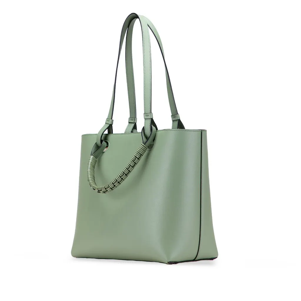 Loewe Small Smooth Calfskin Anagram Tote Green Leather Very good - Back View