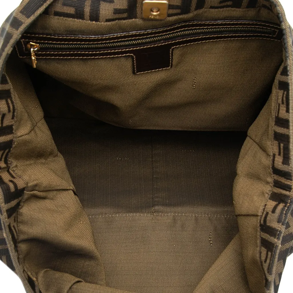 Fendi Large Zucca Canvas Twins Tote Brown Very good - Model View