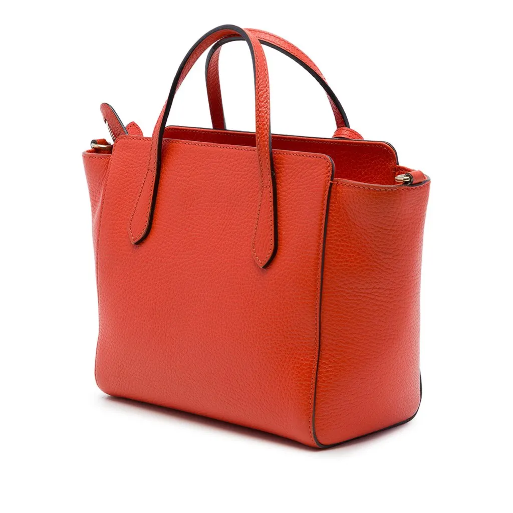 Gucci Mini Calfskin Swing Satchel Orange Leather Good - Back View