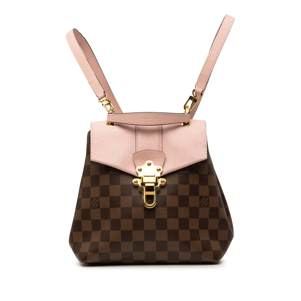 Louis Vuitton Damier Ebene Clapton Brown Canvas Good - Front View