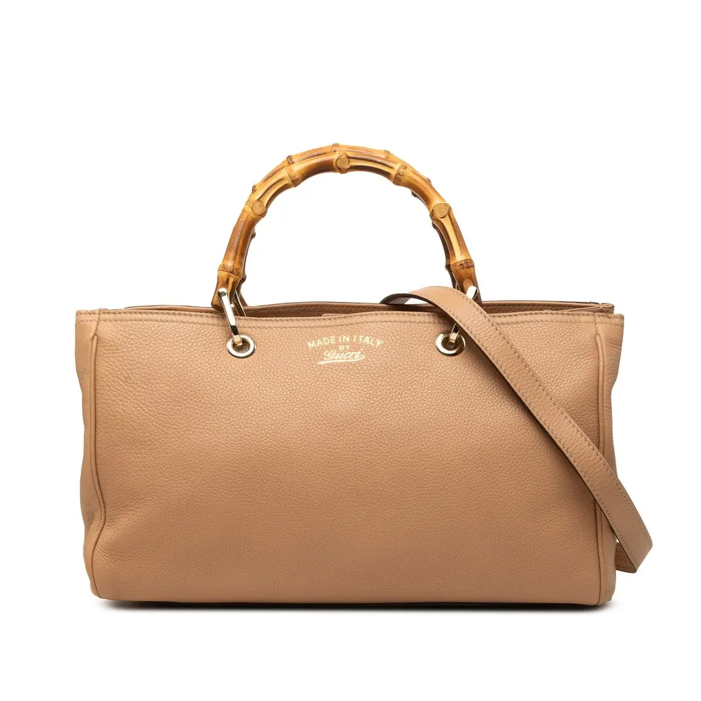Gucci Limited Edition Medium Calfskin Bamboo Shopper Satchel