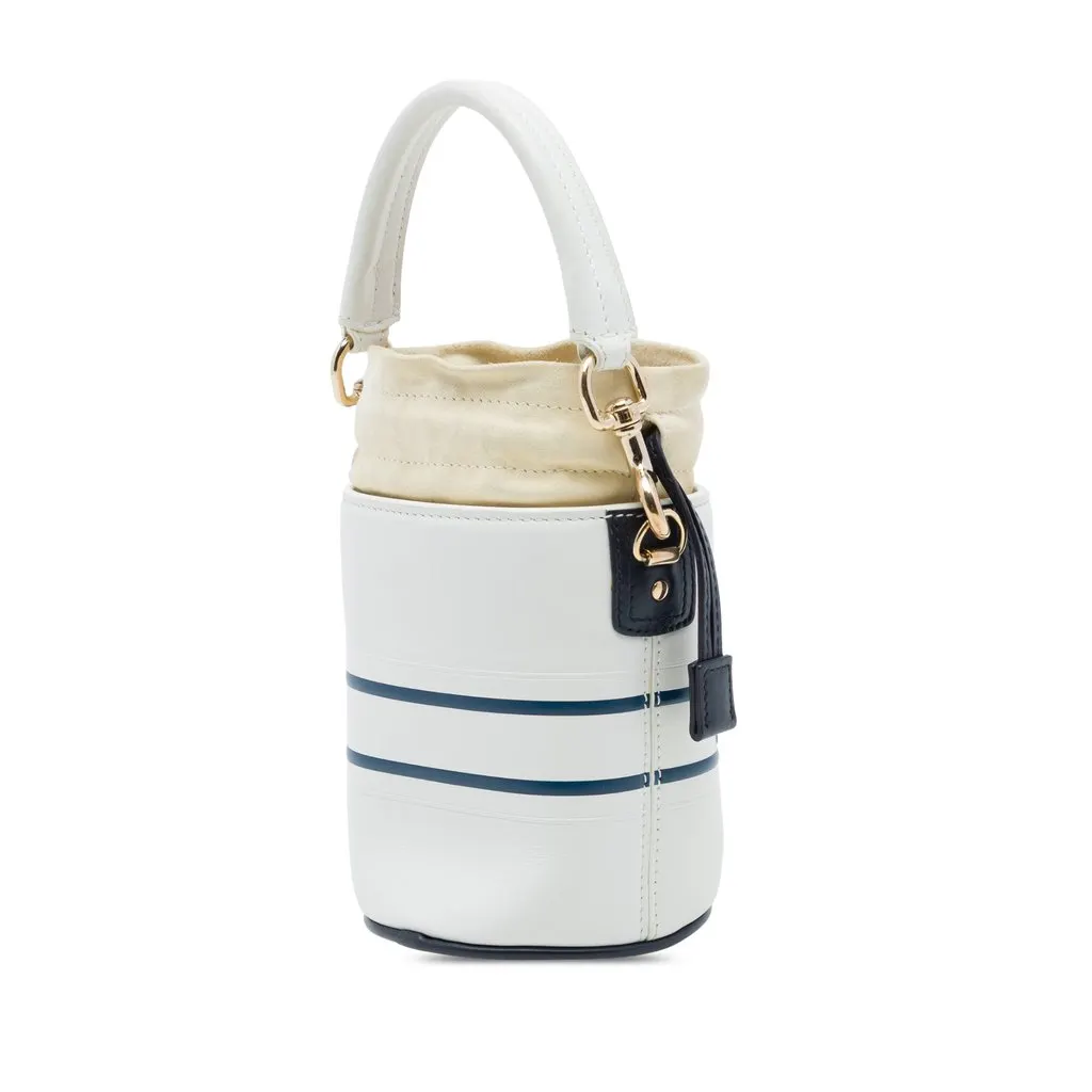 Dior Micro Calfskin Vibe Drawstring Bucket Bag Beige Leather Very good - Back View
