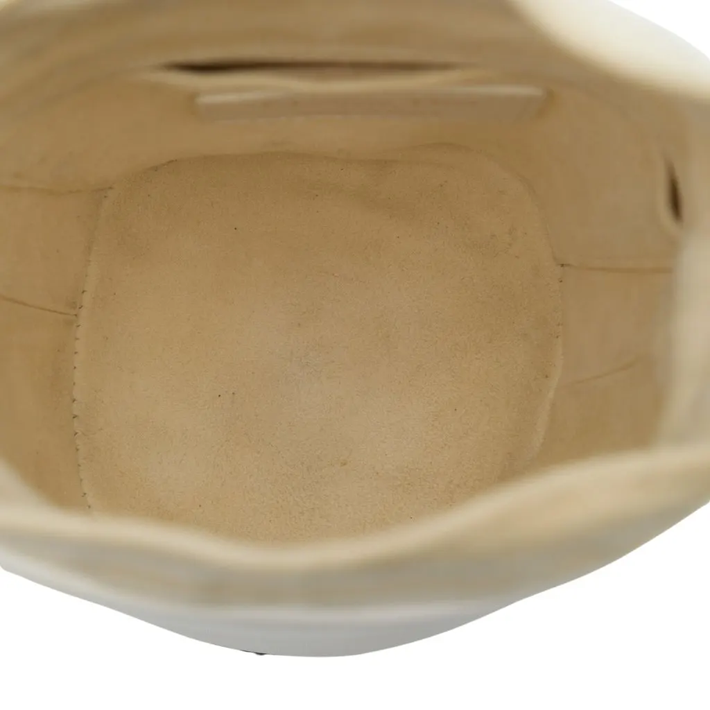 Dior Micro Calfskin Vibe Drawstring Bucket Bag Beige Leather Very good - Model View