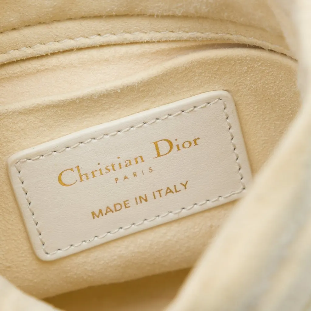 Dior Micro Calfskin Vibe Drawstring Bucket Bag Beige Leather Very good - Box View