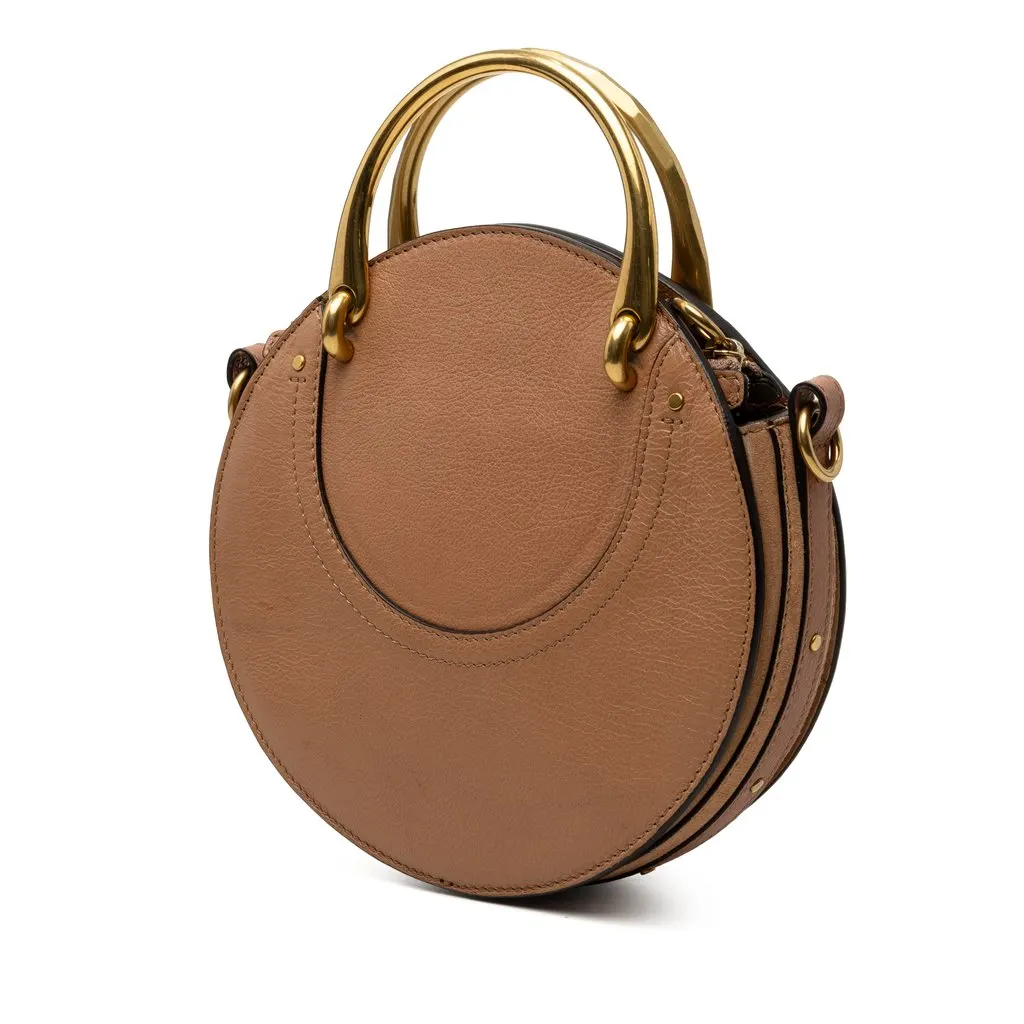 Chloé Small Calfskin and Suede Pixie Satchel Brown Leather Very good - Back View