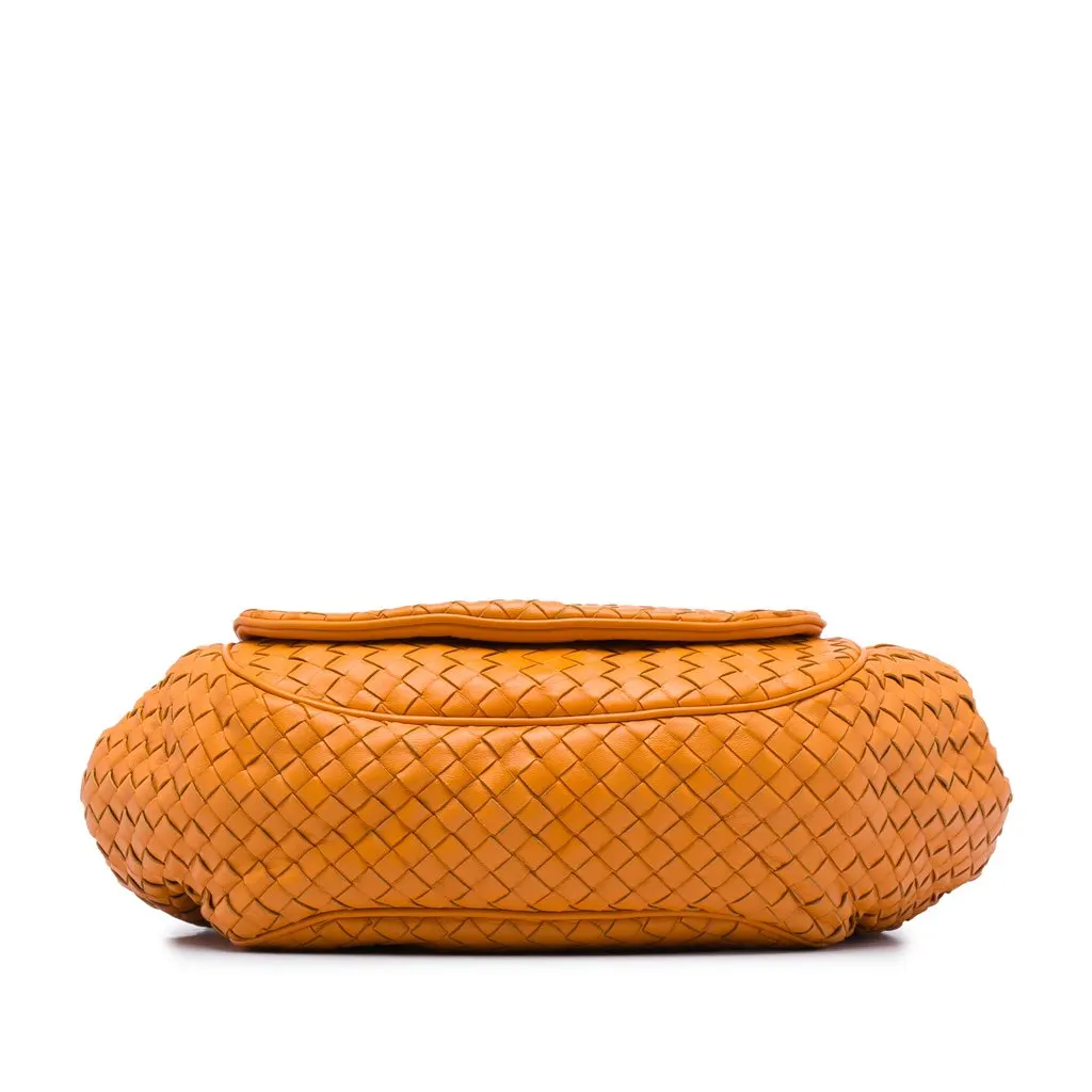 Bottega Veneta Nappa Intrecciato Flap Crossbody Orange Leather Very good - Inside View