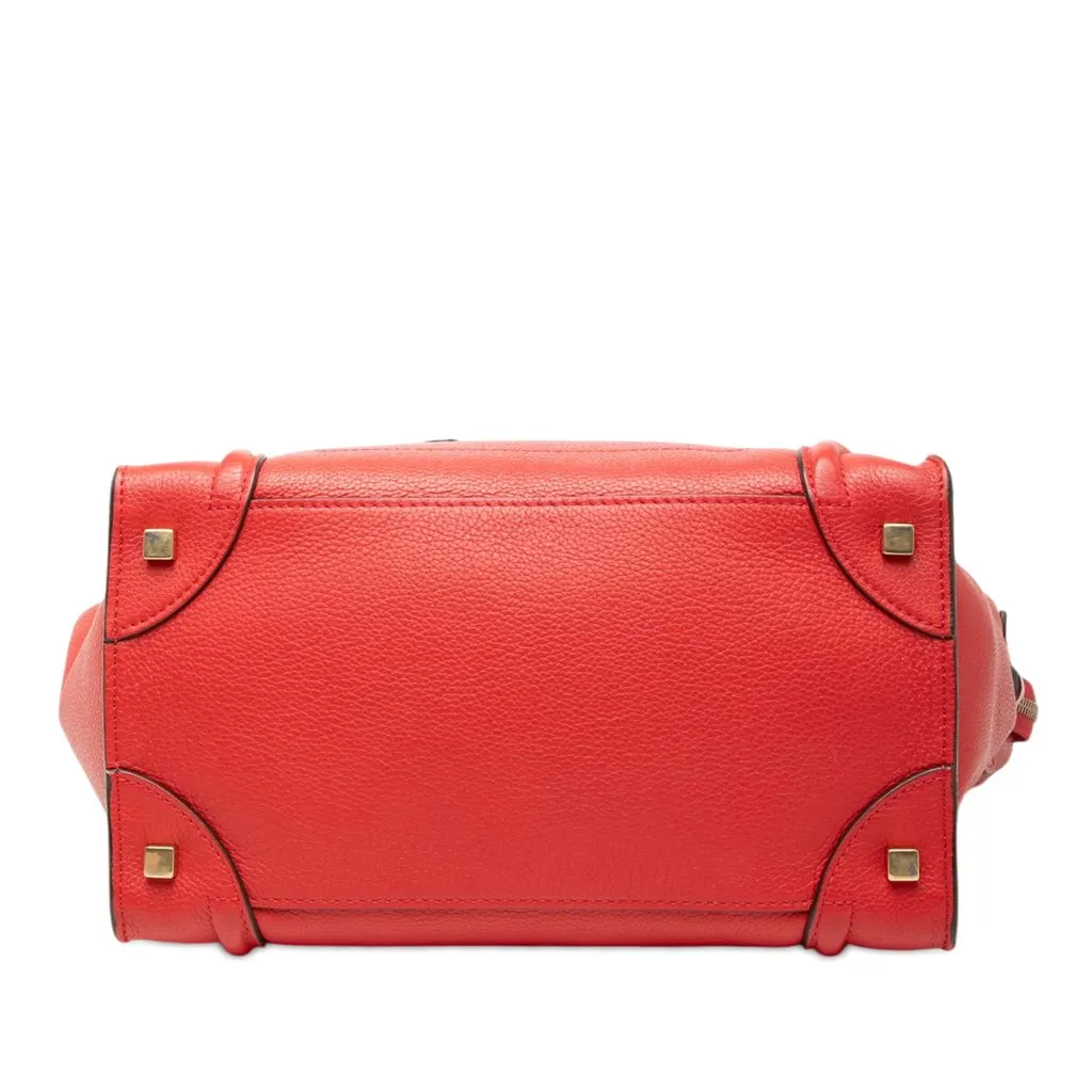 Celine Mini Grained Calfskin Luggage Tote Red Leather Very good - Inside View