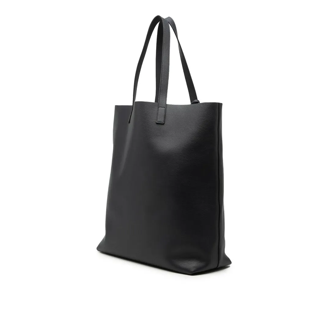 Saint Laurent Smooth Calfskin Bold Shopping Tote Black Leather Very good - Back View