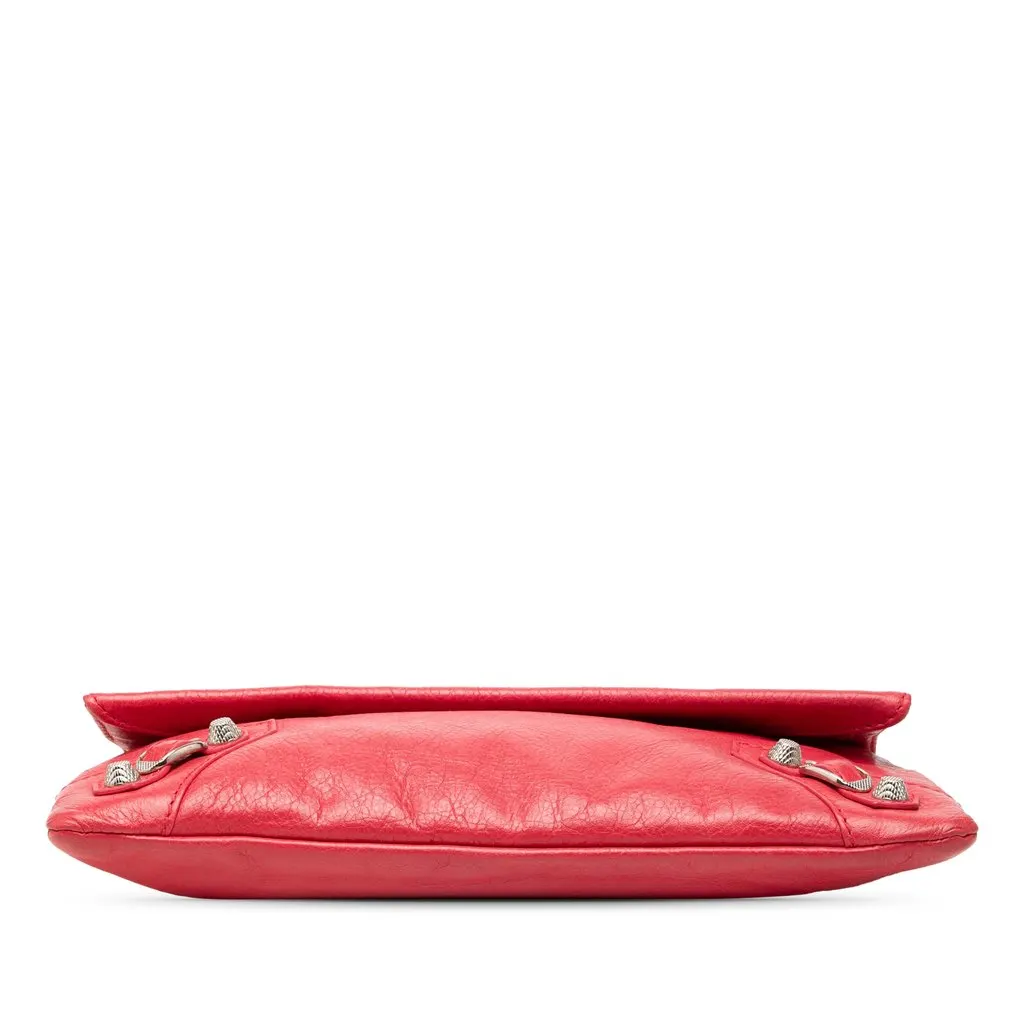 Balenciaga Lambskin Motocross Giant 12 Envelope Clutch Red Leather Good - Inside View