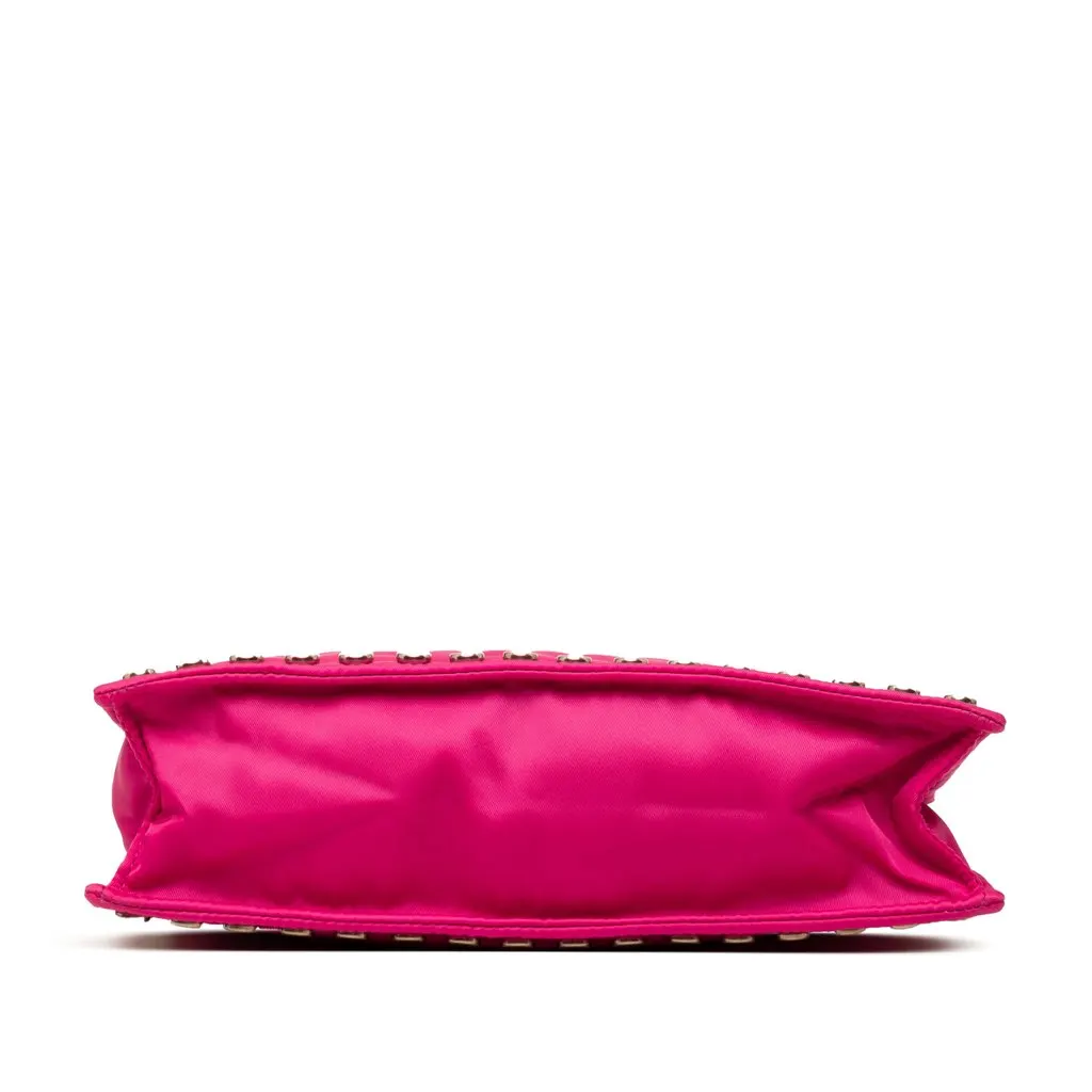 Prada Tessuto Studded Etiquette Shoulder Bag Pink Very good - Inside View