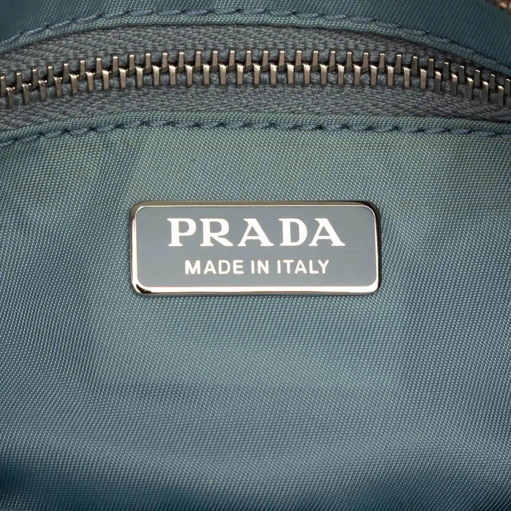 Prada Tessuto Studded Etiquette Shoulder Bag Pink Very good - Box View