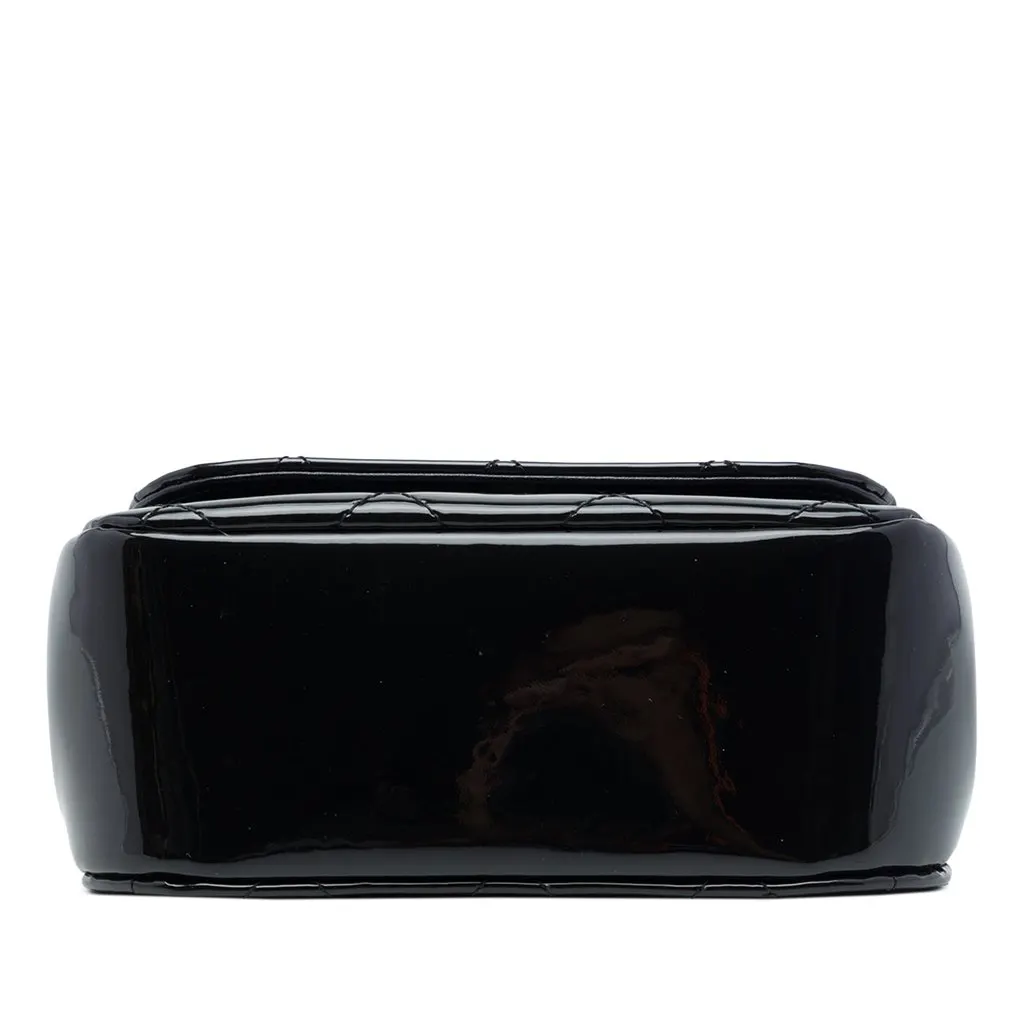 Chanel CC Quilted Patent Frame Flap Clutch with Chain Black Leather Very good - Inside View
