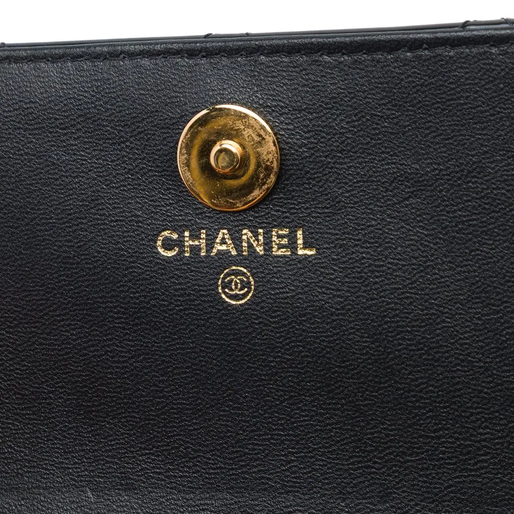 Chanel CC Quilted Patent Frame Flap Clutch with Chain Black Leather Very good - Box View