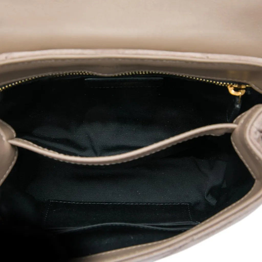 Saint Laurent Toy Matelasse Suede Monogram LouLou Crossbody Brown Leather Very good - Model View