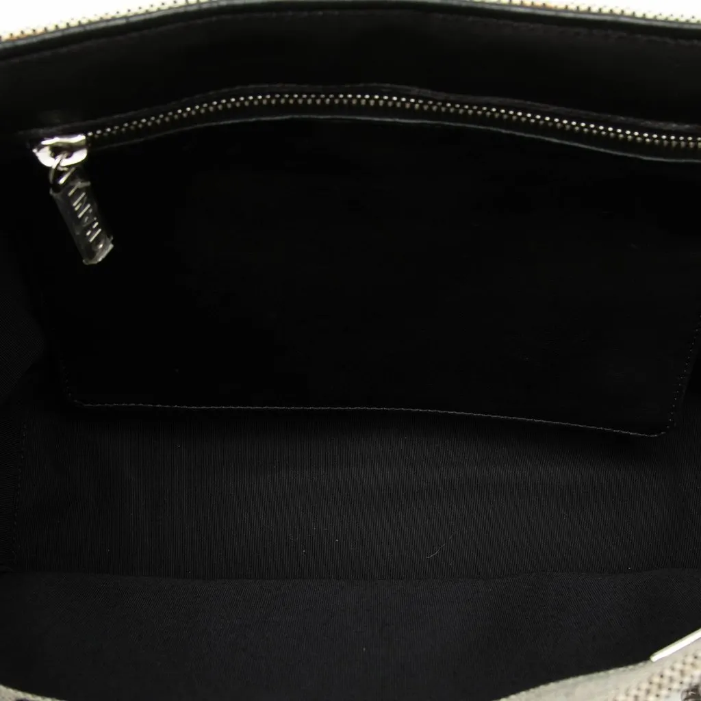 Chanel CC Camellia No. 5 Choco Bar Canvas Tote Silver Very good - Model View