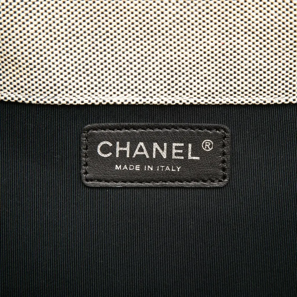 Chanel CC Camellia No. 5 Choco Bar Canvas Tote Silver Very good - Box View