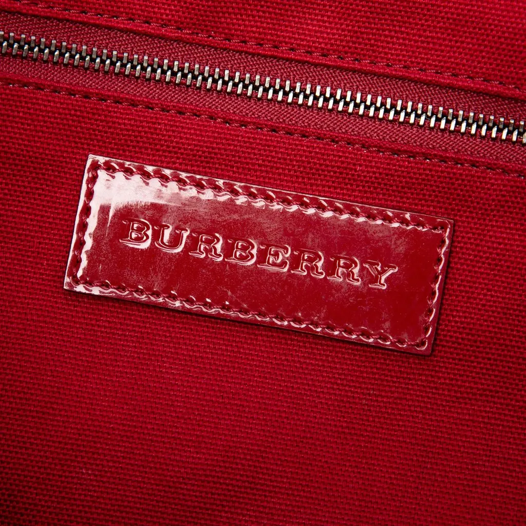 Burberry Vinyl Trimmed Supernova Check Coated Canvas Tote Beige Very good - Box View