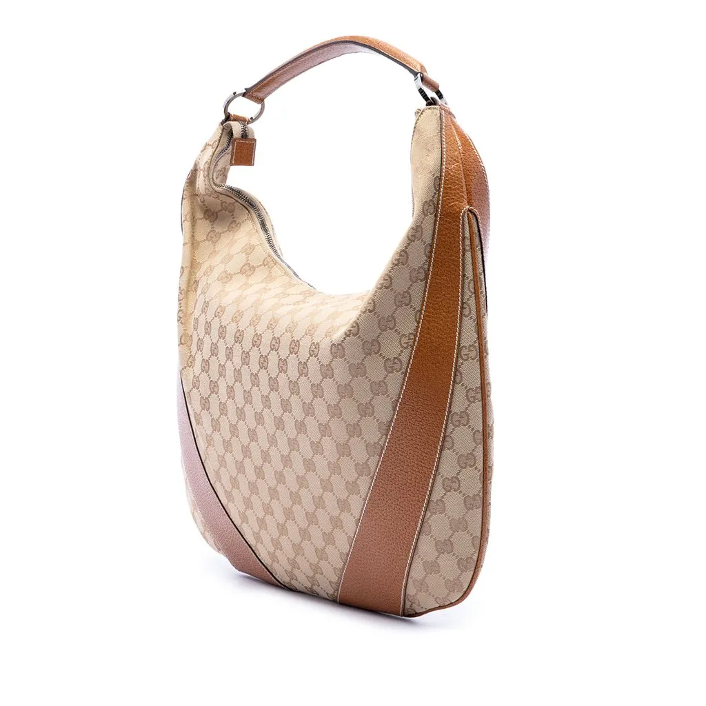 Gucci GG Canvas Hobo Beige Very good - Back View