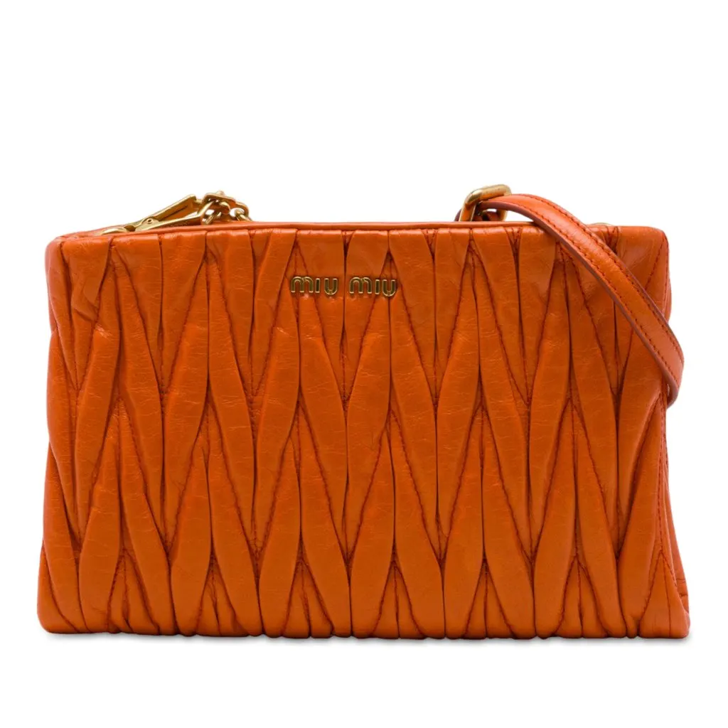 Miu Miu Matelasse Nappa Lux Charm Shoulder Bag