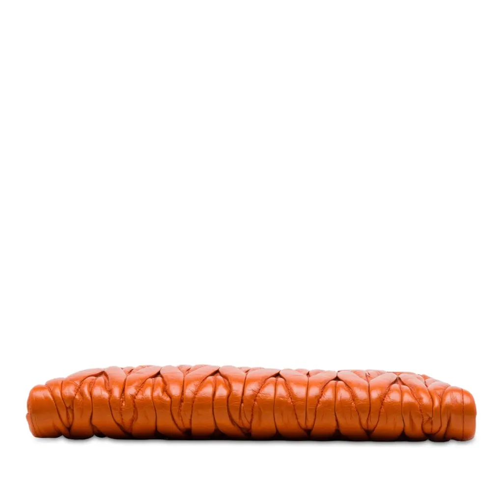 Miu Miu Matelasse Nappa Lux Charm Shoulder Bag Orange Leather Very good - Inside View