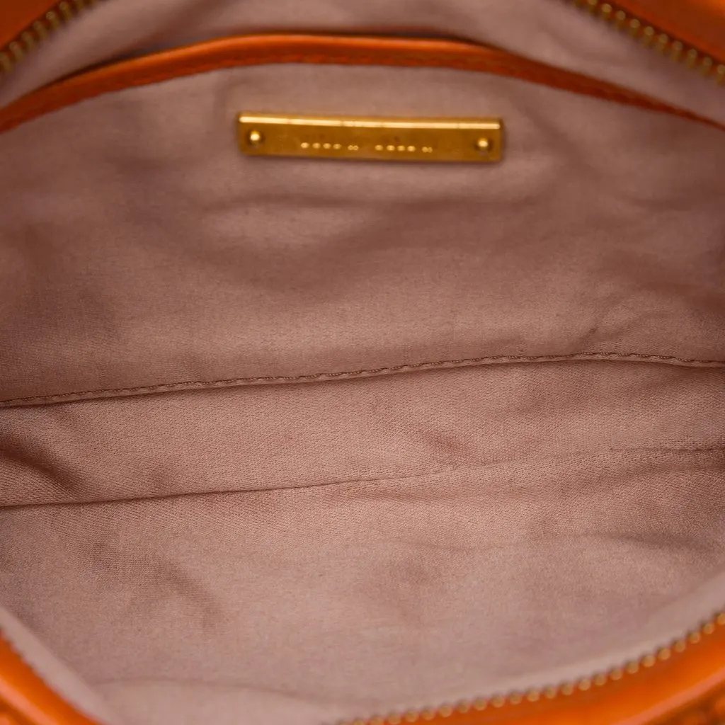 Miu Miu Matelasse Nappa Lux Charm Shoulder Bag Orange Leather Very good - Model View