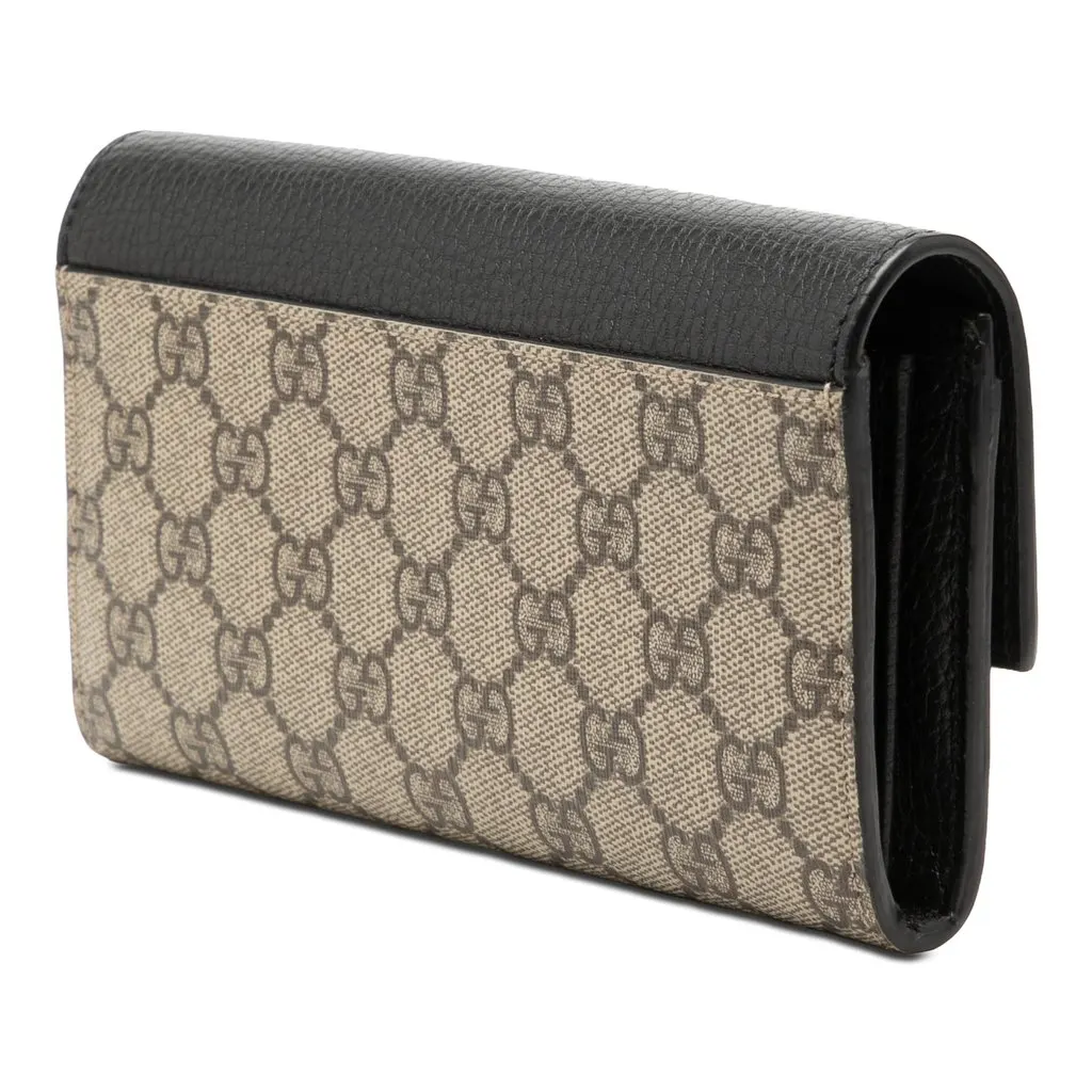 Gucci Bicolor GG Marmont GG Supreme Continental Wallet Beige Very good - Back View