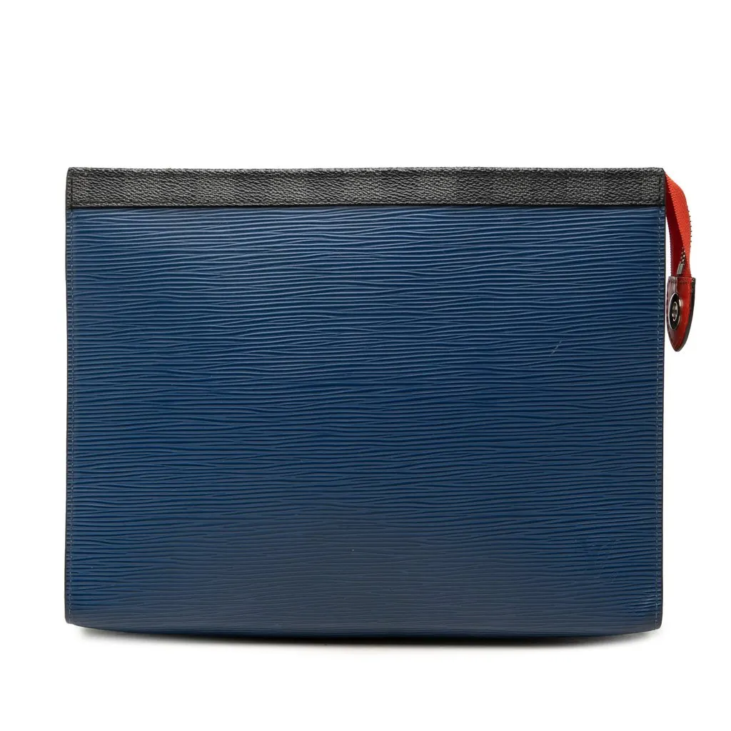 Louis Vuitton Epi Damier Graphite Pochette Voyage MM Blue Leather Very good - Front View