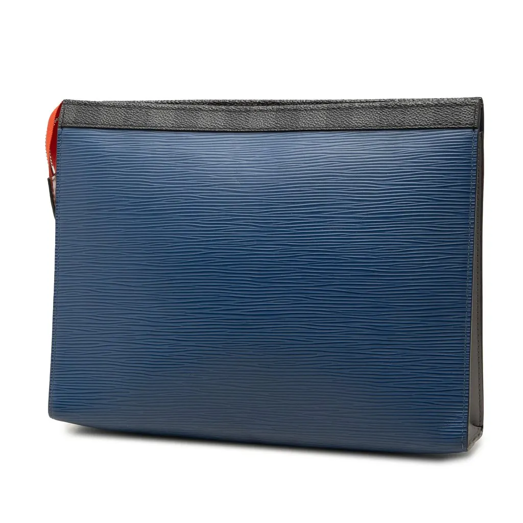 Louis Vuitton Epi Damier Graphite Pochette Voyage MM Blue Leather Very good - Back View