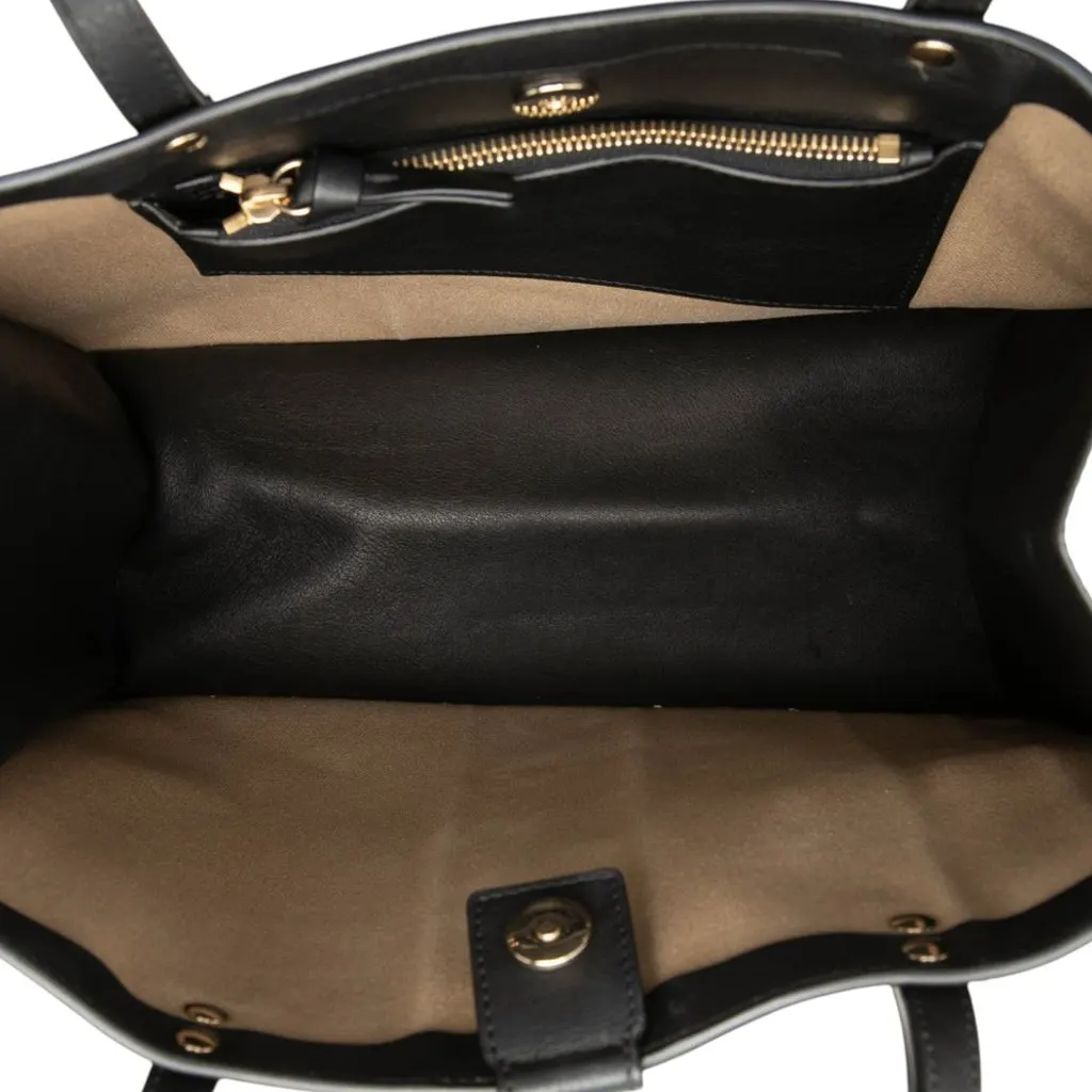 Chloé Calfskin Faye Tote Black Leather Very good - Model View