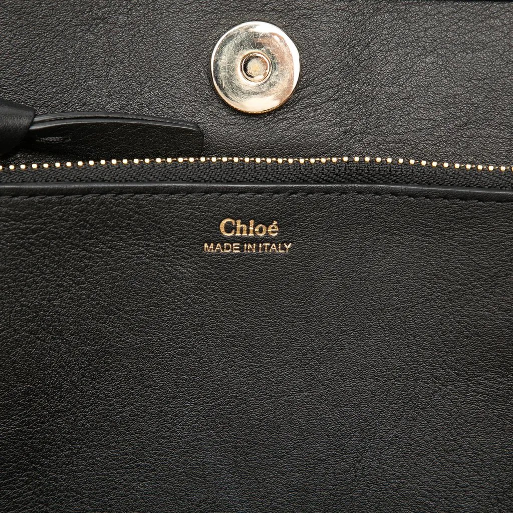Chloé Calfskin Faye Tote Black Leather Very good - Box View