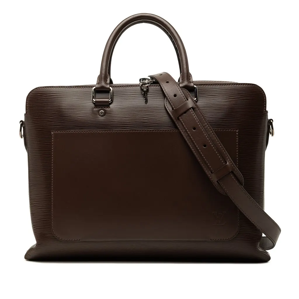 Louis Vuitton Epi Brooks Brown Leather Very good - Front View