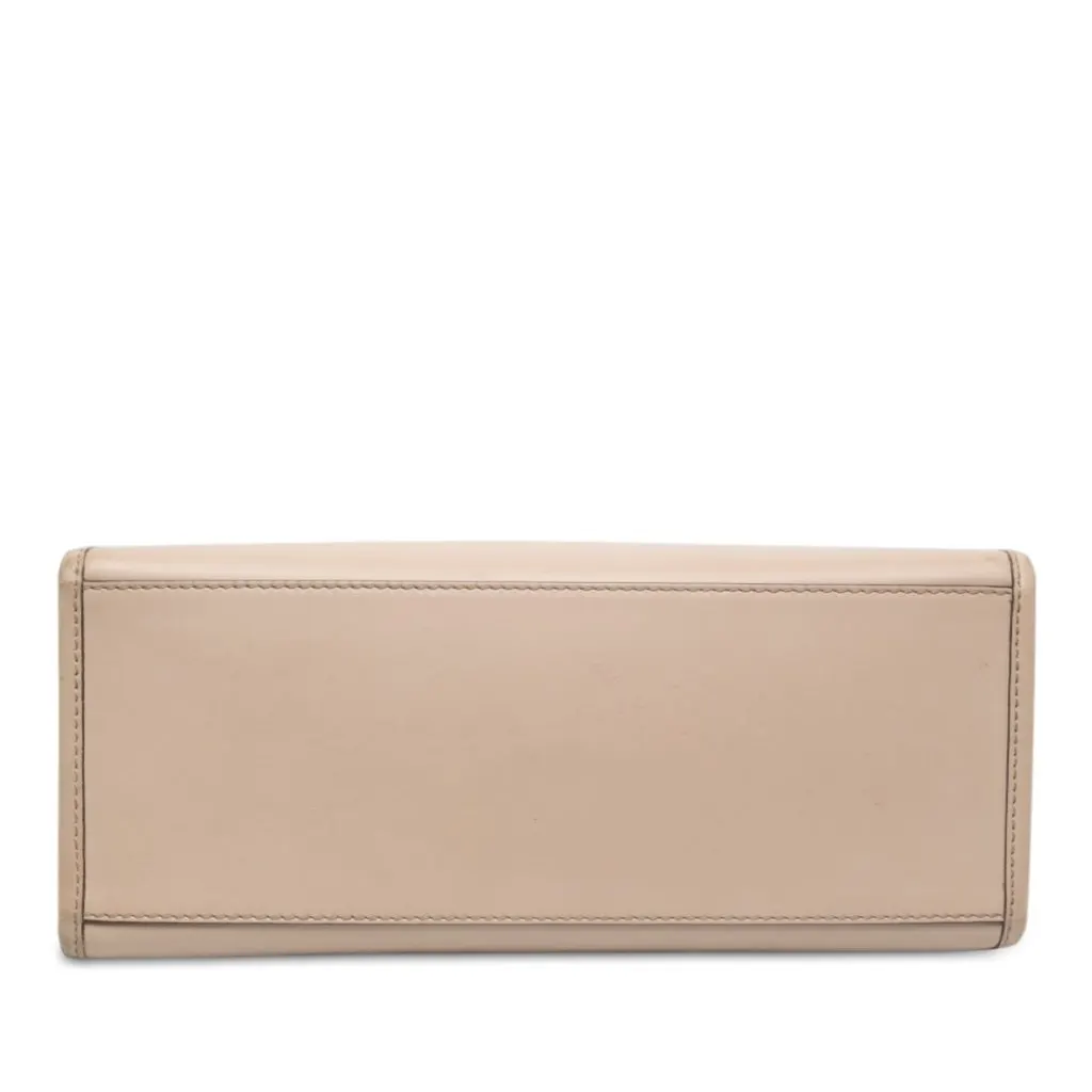 Fendi Medium Leather Sunshine Shopper Tote Beige Leather Good - Inside View
