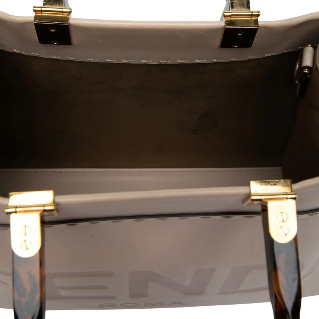 Fendi Medium Leather Sunshine Shopper Tote Beige Leather Good - Box View
