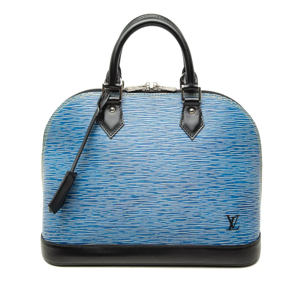 Louis Vuitton Epi Denim Alma PM Blue Leather Very good - Front View